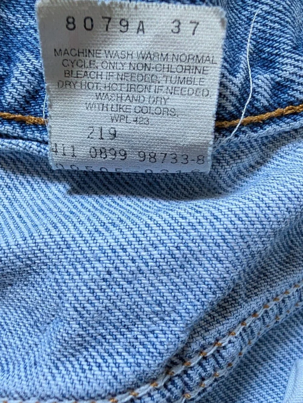 Vtg 1999 Levi’s 505 Orange Tab Jeans Distressed Workwear 100% Cotton